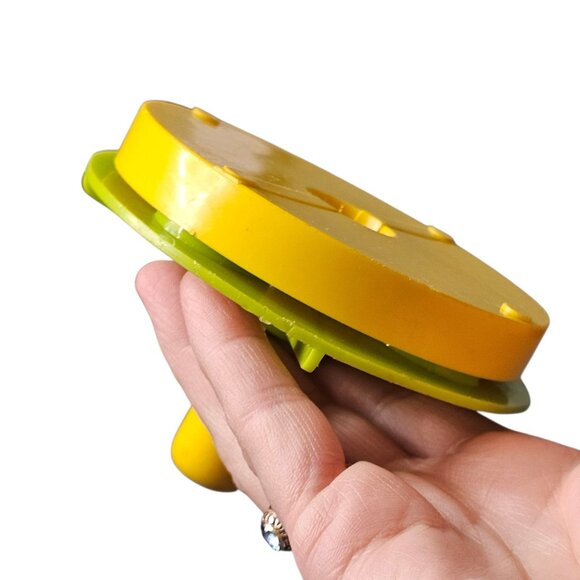 VTG 70s Fisher Price Little People Merry Go Round School Playground Green Yellow - Picture 3 of 10